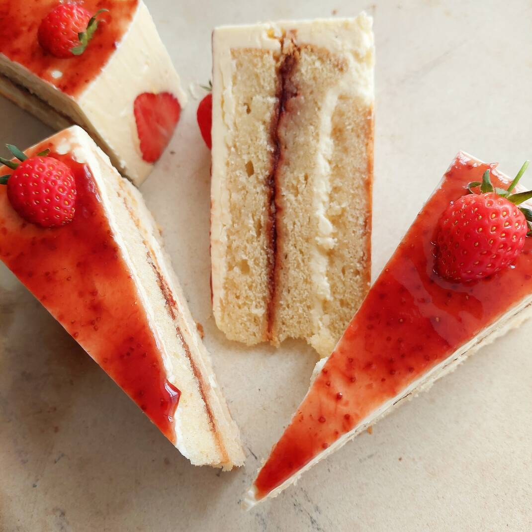 2 Strawberry Victoria Gateau Slices (usually £3.70 each)