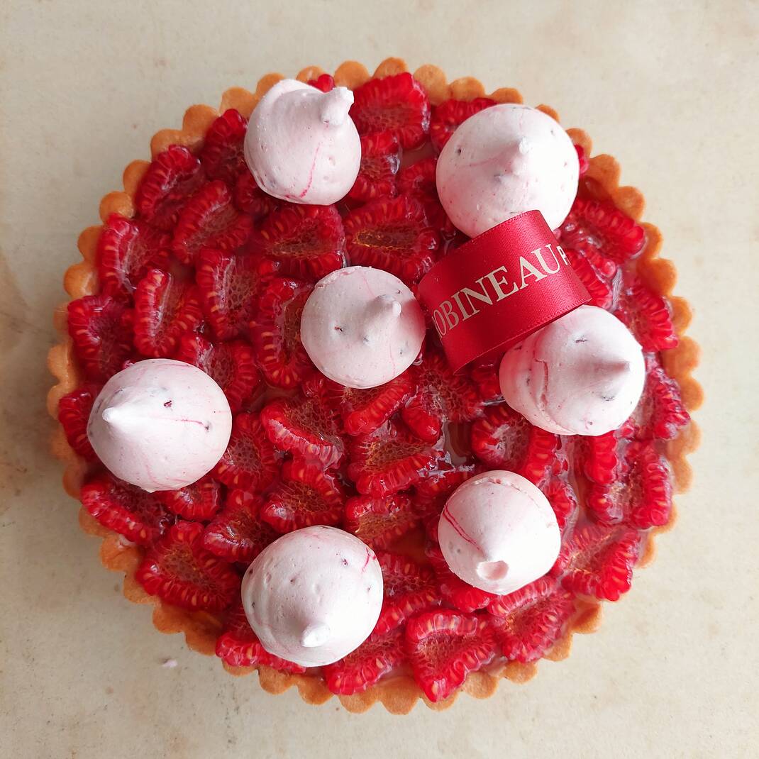 Large Raspberry Curd Tart