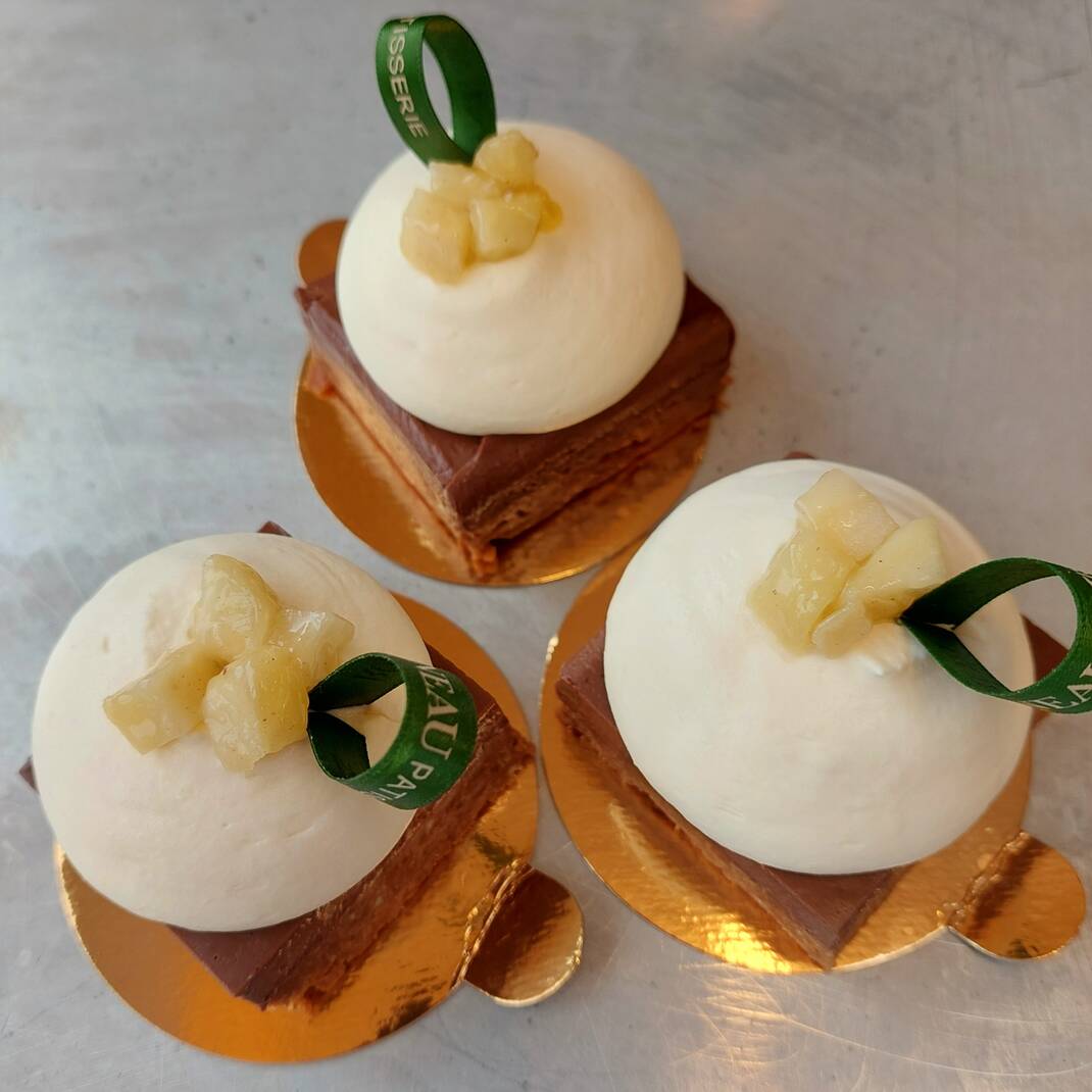 Individual Praline Torte with Bramley Apple Chantilly