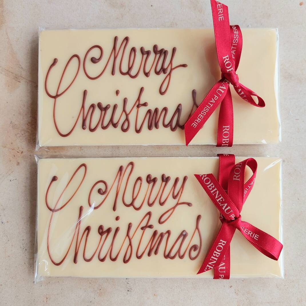 'Merry Christmas' White Chocolate Bar