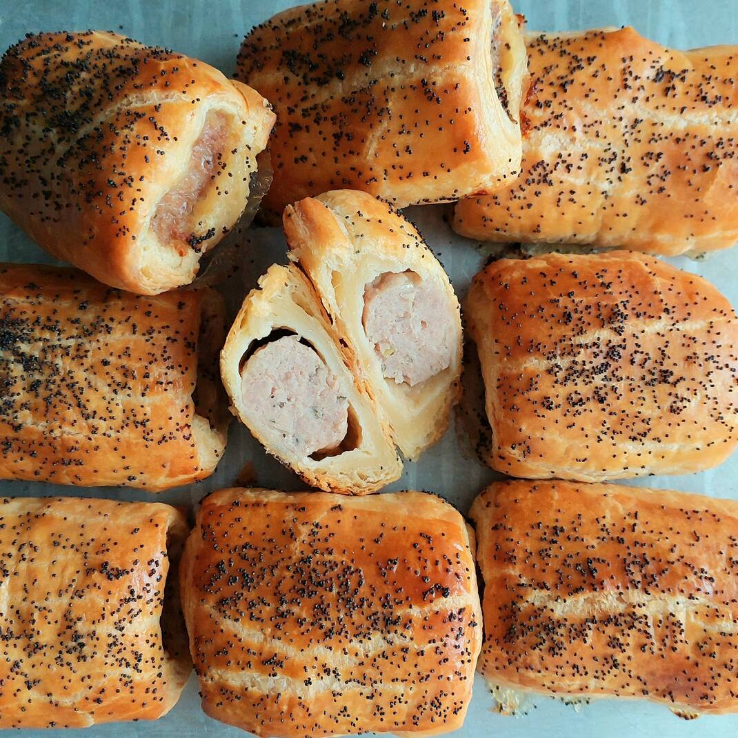 Mini Pork, Sage & Onion Sausage Rolls